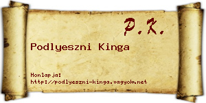Podlyeszni Kinga névjegykártya